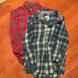 2 boys medium soft button down shirts